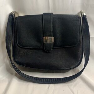 Vintage Halston vintage fabric black shoulder bag